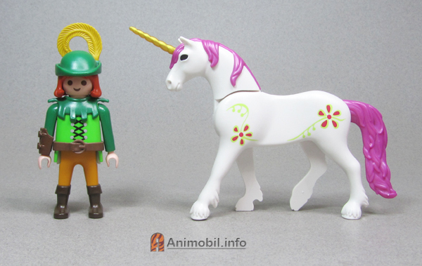 Unicorn 2 With with Magenta Mane Gold Horn Painted