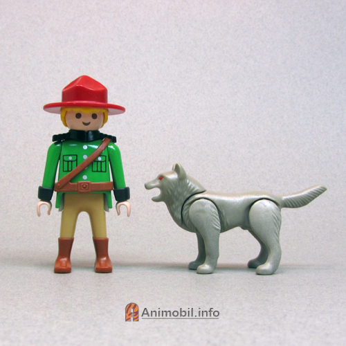 Wolf Open Mouth Light Grey with Red Eyes